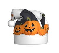 GTGHYLHA Happy-Halloween-Day-Trick-Or-Treat Full Screen Printed Polyester Fabric, Suitable For Both Men And Women, Adult Plush Christmas Hats, Holiday Parties, Halloween Hats