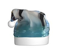 GTGHYLHA Happy Penguin Full Screen Printed Polyester Fabric, Suitable For Both Men And Women, Adult Plush Christmas Hats, Holiday Parties, Halloween Hats