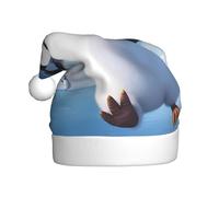 GTGHYLHA Happy Penguin Full Screen Printed Polyester Fabric, Suitable For Both Men And Women, Adult Plush Christmas Hats, Holiday Parties, Halloween Hats