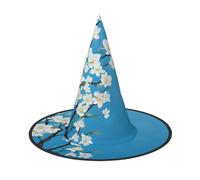 GTGHYLHA Japanese Cherry Flowers Full Screen Printed Oxford Fabric Soft And Comfortable Unisex Carnival Halloween Party Witch Hat
