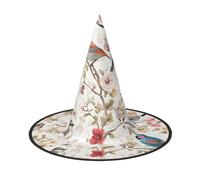 GTGHYLHA Japanese Pine & Birds Full Screen Printed Oxford Fabric Soft And Comfortable Unisex Carnival Halloween Party Witch Hat