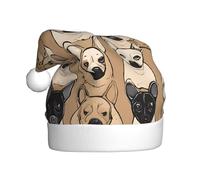 GTGHYLHA Labrador Retriever Dogs Full Screen Printed Polyester Fabric, Suitable For Both Men And Women, Adult Plush Christmas Hats, Holiday Parties, Halloween Hats