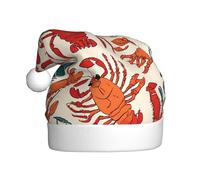 GTGHYLHA Lobster And Crab Full Screen Printed Polyester Fabric, Suitable For Both Men And Women, Adult Plush Christmas Hats, Holiday Parties, Halloween Hats