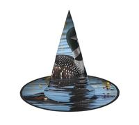 GTGHYLHA Loon Birds Full Screen Printed Oxford Fabric Soft And Comfortable Unisex Carnival Halloween Party Witch Hat