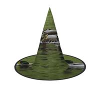 GTGHYLHA Loon Nature Bird Full Screen Printed Oxford Fabric Soft And Comfortable Unisex Carnival Halloween Party Witch Hat