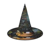 GTGHYLHA Math Formula Full Screen Printed Oxford Fabric Soft And Comfortable Unisex Carnival Halloween Party Witch Hat