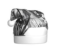 GTGHYLHA Natural Plant Silhouette Fern Leaf Full Screen Printed Polyester Fabric, Suitable For Both Men And Women, Adult Plush Christmas Hats, Holiday Parties, Halloween Hats