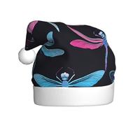 GTGHYLHA Purple Dragonfly Full Screen Printed Polyester Fabric, Suitable For Both Men And Women, Adult Plush Christmas Hats, Holiday Parties, Halloween Hats