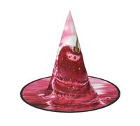 GTGHYLHA Red Cherries Full Screen Printed Oxford Fabric Soft And Comfortable Unisex Carnival Halloween Party Witch Hat
