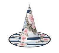 GTGHYLHA Striped Succulents Full Screen Printed Oxford Fabric Soft And Comfortable Unisex Carnival Halloween Party Witch Hat