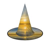 GTGHYLHA Sunrise Horizon Full Screen Printed Oxford Fabric Soft And Comfortable Unisex Carnival Halloween Party Witch Hat