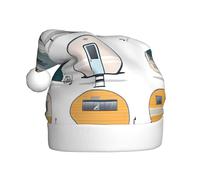 GTGHYLHA You Make Me Happy Trailer Full Screen Printed Polyester Fabric, Suitable For Both Men And Women, Adult Plush Christmas Hats, Holiday Parties, Halloween Hats