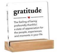 Gtgic Desk Sign, Acrylic Gratitude Clear Sign, 4 X 4 Inches, Modern Design, Perfect For Office Decor, Gift For Coworkers, Women Men Friends Boss Teacher Mom