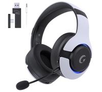 Gtheos Wireless Gaming Headset for ps5, ps4, Elden Ring, PC, Mac, Switch, Bluetooth 5.3 Gaming Headphones with Noise Canceling Microphone, 45H Battery, RGB Light, White