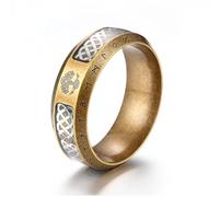 GTHIC 8mm Stainless Steel Tree of Life Viking Band Ring for Men and Women Celtic Knot Gold Tone Yggdrasil Amulet Ring Vintage Unisex Viking Jewelry US Size 12-A