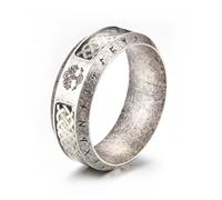 GTHIC 8mm Stainless Steel Tree of Life Viking Band Ring for Men and Women Celtic Knot Silver Tone Yggdrasil Amulet Ring Vintage Unisex Viking Jewelry US Size 10-A