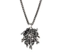 GTHIC Medusa Pendant Gorgon Snake Serpent Greek Mythology Pendant With Chain Stainless Steel Jewelry Gift with 70cm chain