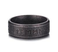 GTHIC Stainless Steel Viking Runes Ring Norse Fidget Ring for Men Women Viking Band Silver Jewelry Gift Style B Size 10