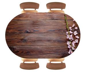 GTHNBDX Wood Texture Background Oval Tablecloth Fitted Elastic Edge with Waterproof Wipeable Table Cover Party and Conference Room Usage, Fits 42"x60" Oval Tables, Style147