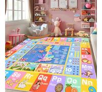 GthreeD ABC Rugs,Educational Rug for Learning ABC Alphabet & Animals,Soft & Non-Slip Machine Washable,Ideal for Exploration Game Perfect for Nursery Living Room Decor,Blue,200x300 cm