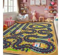 GthreeD Car Racing Track Rug, large rug, Soft & Non-Slip Machine Washable, perfect for educational play, learning, discovery, for children's rooms, living rooms, studies, playrooms,200x300 cm