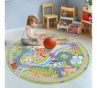 GthreeD Kids Carpet Playmat Rug City Life Round 120 cm -Play Learn and Have Fun Safely - Kids Baby Children Educational Road Traffic Play Mat for Bedroom Play Room Game Safe Area