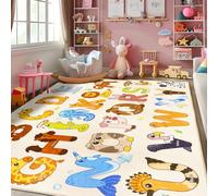GthreeD Kids Playmat Rug Alphabet Animals - Soft Non-Slip Beige 200x300 cm
