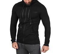 GTHTTT Mens Drawstring Hoodies Solid Color Casual Muscle T Shirts Fashion Athletic Long Sleeve Sport Sweatshirt Jackets Coat,Black,M