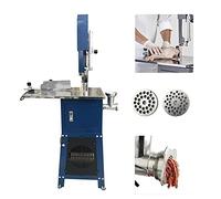 GTHTUHFD 2 In 1 Bone Saw Machine With Meat Grinder Stainless Steel Bone Cutting Slicing Machine Commercial Meat Slicer Meat/Steak/Beef/Fish Cutter Slicer,Blue,Blue