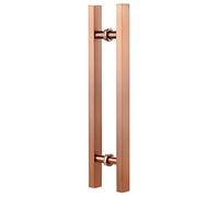 GTHTUHFD 20Inch/24Inch/47Inch Square Entry Door Handle Modern Steel Push Pull Door Handle for Shower Glass Sliding/Barn Door/Interior Exterior Door Include Fittings/Black/150,Rose Gold-150cm