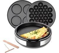 GTHTUHFD 3 In 1 Crepe Maker Nonstick Breakfast Griddle Hot Plate Cooktop With Adjustable Temperature Control And Led Indicator Light