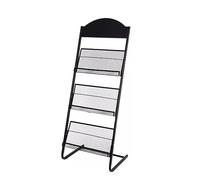 GTHTUHFD 3-Tier Magazine Rack Floor-Standing, Iron Detachable Brochure Newspaper Display Stand For Exhibitions Shopping Malls Offices,Wxh-18.9x49.6
