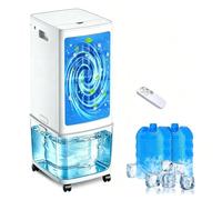 GTHTUHFD 3000Cfm Swamp Cooler, 4-In-1 Evaporative Air Conditioner With 10.5Gal Tank, 2 Ice Packs, Remote, 120° Oscillation, Portable Cooling Fan For Bedroom,A-12L