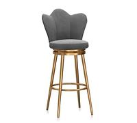 GTHTUHFD 360° Swivel Kitchen Bar Stools With Backrest, Metal Legs & Footrest, Counter Height Chairs For Kitchen Island, Easy Assembly Modern Design,Grey1-75CM