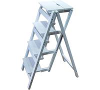 GTHTUHFD 4 Step Folding Portable Ladder Stool With Solid Wood Seat Indoor Climbing Chair For Safety And Convenience,C