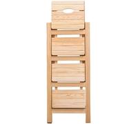 GTHTUHFD 4 Step Folding Portable Wooden Ladder Stool With Shelf Seat For Library/Kitchen/Office Multifunctional Space Saving Chair,B