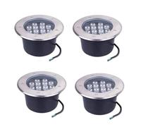 GTHTUHFD 4PCS Underground Light LED 85-265V Landscape Lights, IP67 Waterproof, Path Light, Underground Light LED, Landscape In-ground Well Lights, Decorative Spotlight,Blue-12W