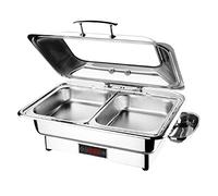 GTHTUHFD 9L Stainless Steel Food Warmer Dish, Chafing Dish Set Warmer, Chafing Plate Buffet Food Container Set With Lid For Buffet Banquet Party Food Warming Perfect For,Double Grid