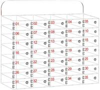 GTHTUHFD Acrylic Phone Charging Locker With Lock & Key, Wall-Mounted Clear Storage Box For Secure Device Nization In Classrooms And Offices,35 Compartiments