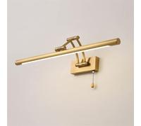 GTHTUHFD Adjustable Copper Bathroom Mirror Lamp Led Vanity Wall Light With Pull Chain Switch, Frame Picture Lighting, Modern Wall Toilet Mirror Lamp Washroom Mirror Front Lig,Brass-45cm