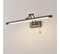 GTHTUHFD Adjustable Copper Bathroom Mirror Lamp Led Vanity Wall Light With Pull Chain Switch, Frame Picture Lighting, Modern Wall Toilet Mirror Lamp Washroom Mirror Front Lig,Black-58cm