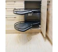 GTHTUHFD Adjustable Corner Furniture Accessories Pull-Out Kitchen Drawer Height-Adjustable Rotating Rack For 800Mm Cabinets Telescopic Design For Easy Access And Nizatio,A Left-1000mm/39.3lnch