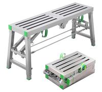 GTHTUHFD Adjustable Folding Steel Scaffolding Ladder With 400Kg Load Capacity Multipurpose Work Platform Scaffold Tower Stool Bench 5 Gears Table Height Adjustable For H,180cm/5.9ft