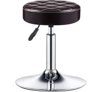 GTHTUHFD Adjustable Height Swivel Bar Stool Retro Industrial Style With Sky Blue Pu Leather Seat Office Dental Chair Height 60 80Cm Seat Height 43 58Cm,Black Brown-60-80cm