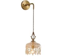 GTHTUHFD All Copper Wall Lamp Modern Wall Lights Bedside Lamp Wall Sconce Lighting E26 Base Wall Mount Light With Clear Glass Adjustable Lighting Fixtures For Living Room Res,20CM