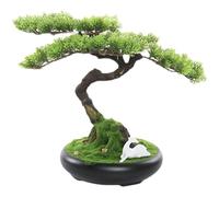 GTHTUHFD Artifical Tree Simulation Of Welcoming Pine Bonsai Ornaments Living Room Simulation Tree Decoration Chinese Office Tea Table Bionic Fake Green Plants Artificial Tree Indo,A