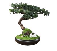 GTHTUHFD Artifical Tree Simulation Of Welcoming Pine Bonsai Ornaments Living Room Simulation Tree Decoration Chinese Office Tea Table Bionic Fake Green Plants Artificial Tree Indo,B