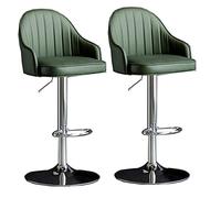 GTHTUHFD Bar Stool Kitchen Dining Cafe Chair Counter Height Bar Stools Adjustable Counter Height Chairs Lounge Kitchen Bar Chairs With Back And Footrest,For Kitchen, Living Room,Plated feet green