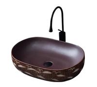 GTHTUHFD Bathroom Sink Ceramic Countertop Wash Basin Single Basin Bathroom Creative Home Retro Art Basin Small Antique Wash Basin Bathroom Sink Vessel,B