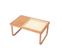GTHTUHFD Bed Table Bed Desk Japanese Style Rattan Weaving Solid Wood Computer Table On Bed Small Kang Small Tea Table For Breakfast Tatami Table Bed Tray Bed Trays For Eating,A